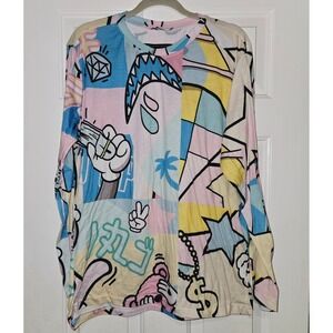 REASON Long Sleeve T-Shirt Graphic Print New York City Streetwear Mens Large